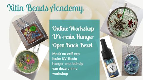 Online workshop UV-resin hanger open back bezel